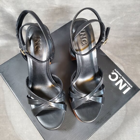 INC International Concepts Jacel Black Beauty Platform Sandals Size 8.5 M NIB - Picture 5 of 8